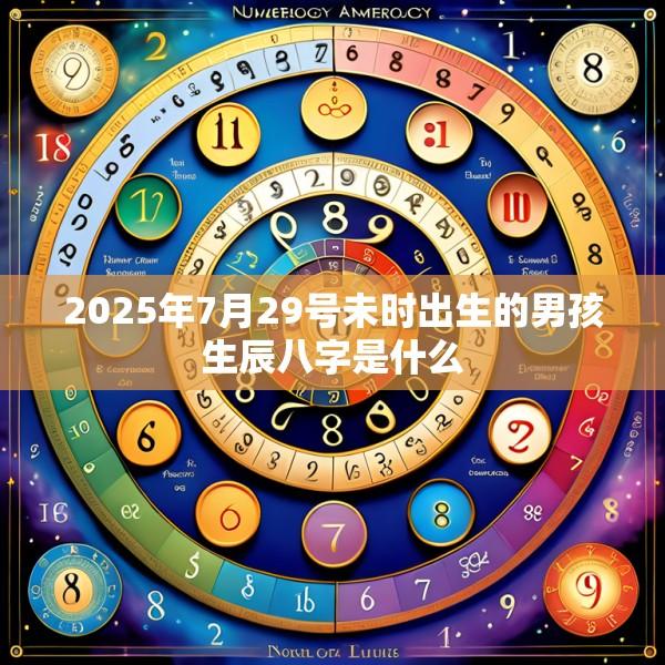 2025年7月29號未時出生的男孩生辰八字是什么