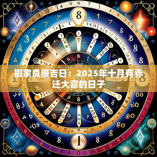 搬家良辰吉日：2025年十月有喬遷大喜的日子