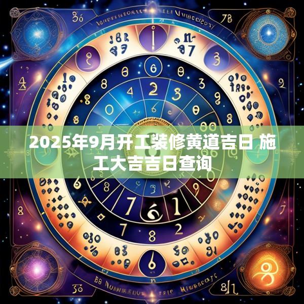 2025年9月開工裝修黃道吉日 施工大吉吉日查詢