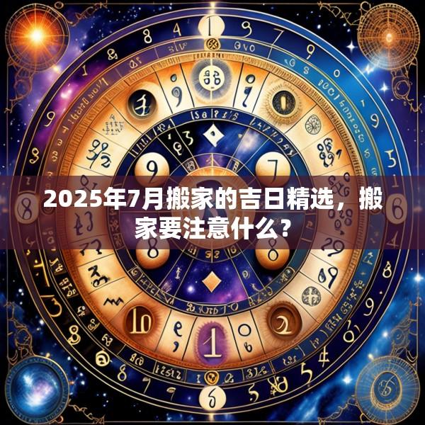 2025年7月搬家的吉日精選，搬家要注意什么？